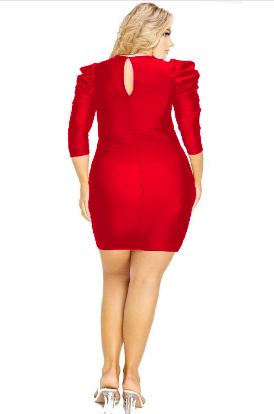 red puff sleeve bodycon dress Juniors' Lily Rose Puff Sleeve Bodycon Dress POPPY RED Size M Retail $40 NWT