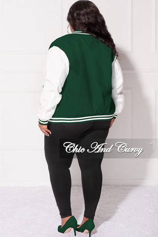 Final Sale Plus Size "B" Varsity Jacket in Green