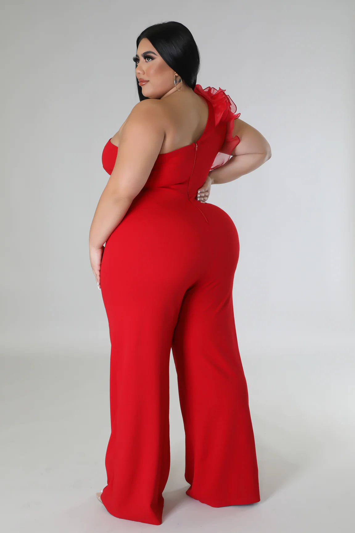 Plus size one shoulder jumpsuit shop