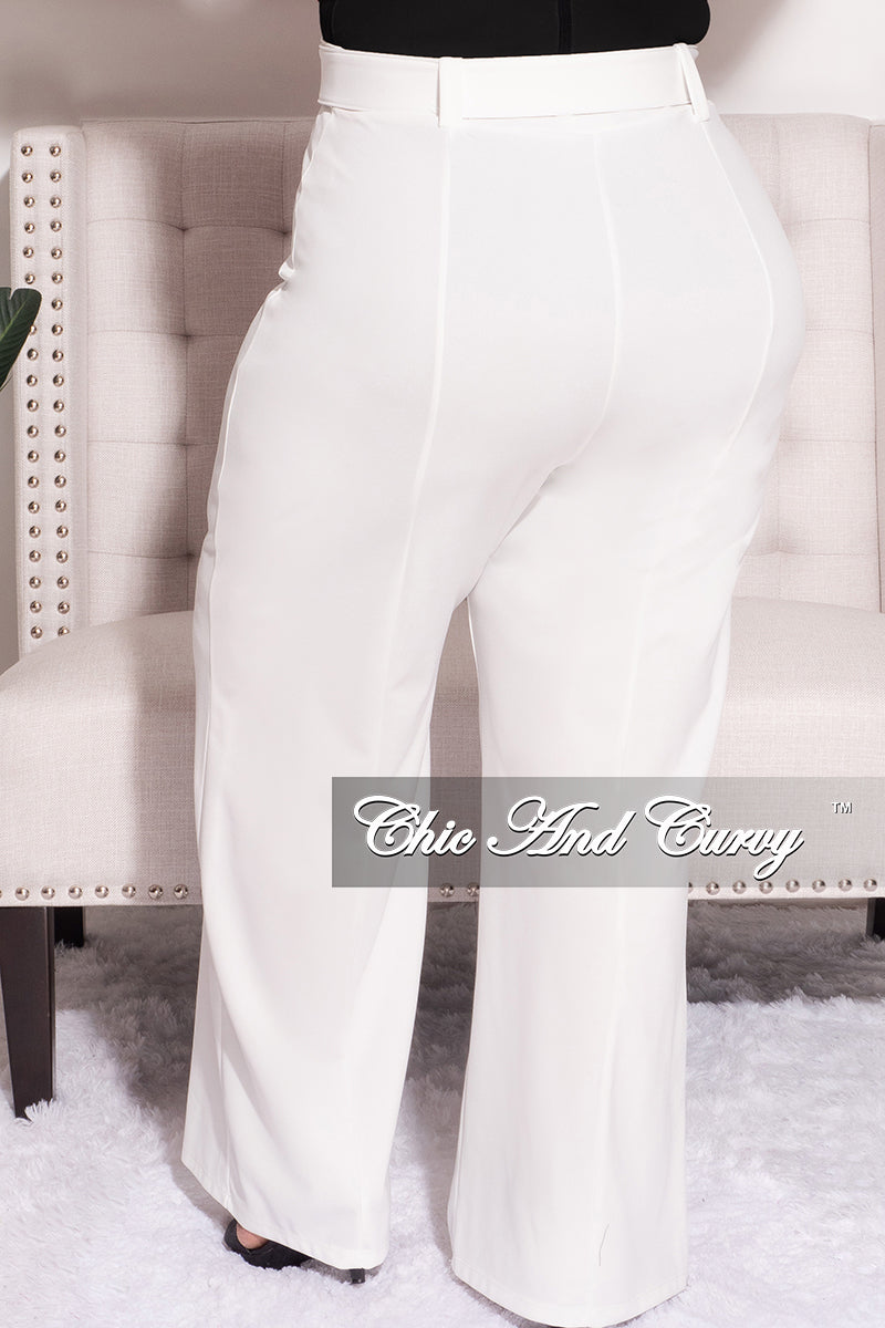 excentrisk sendt trussel Final Sale Plus Size High-Waist Wide Leg Pants in White – Chic And Curvy