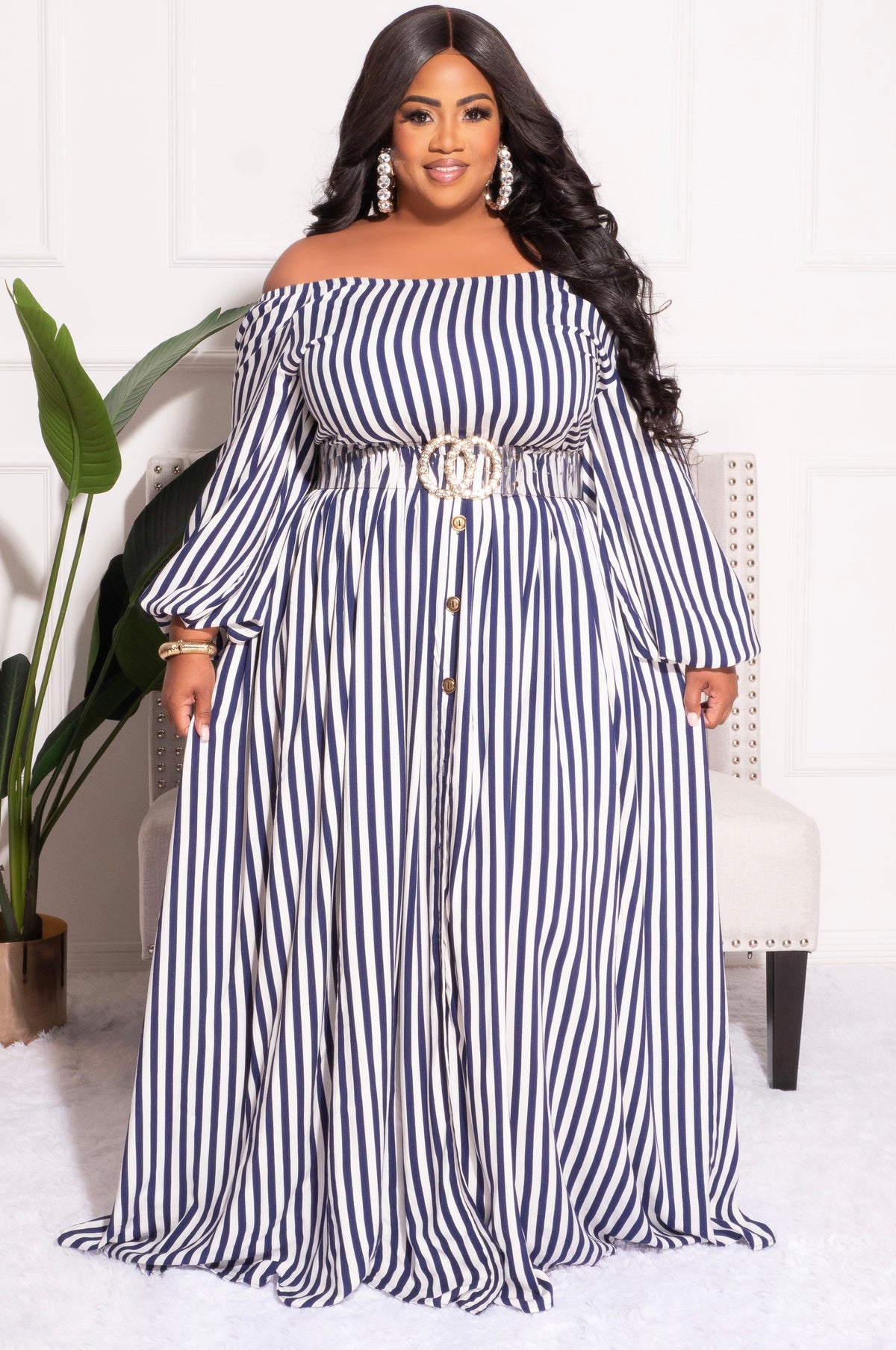 Plus size off the shoulder maxi dress Outlet