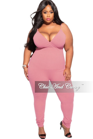 Final Sale Plus Size 2-Piece Duster and Jumpsuit Set in Pink