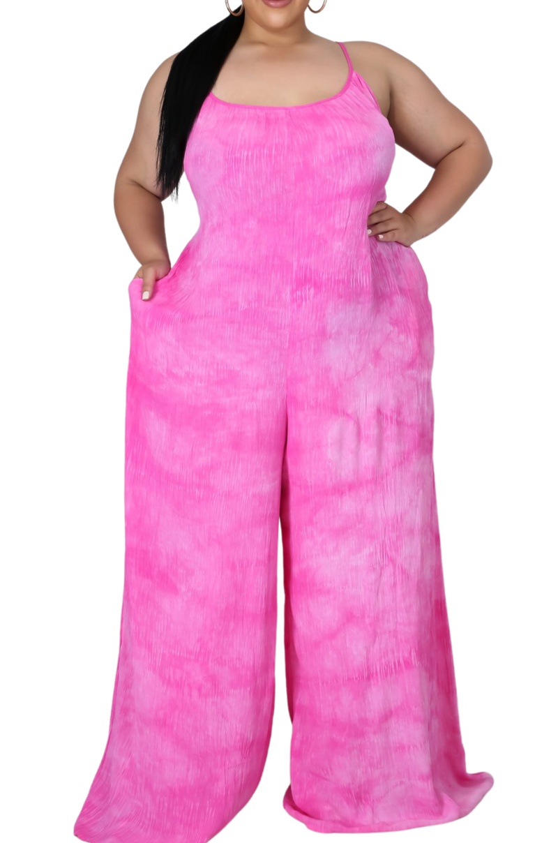 Light pink jumpsuit plus size sales