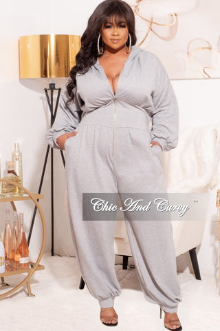 Final Sale Plus Size Super Cozy Oversized Harem Jumpsuit in Grey