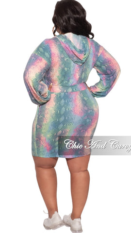 Final Sale Plus Size 2-Piece Skirt Set in Neon Pastel Print