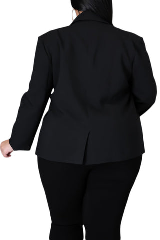 *Final Sale Plus Size Blazer in Black