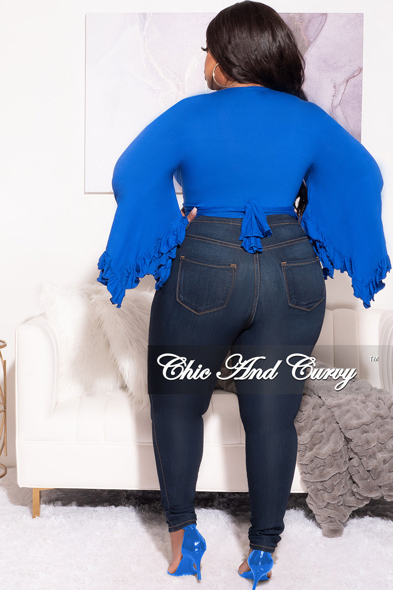Final Sale Plus Size 2pc Long Sleeve Crop Tie Top and Mesh Pants in Ro –  Chic And Curvy