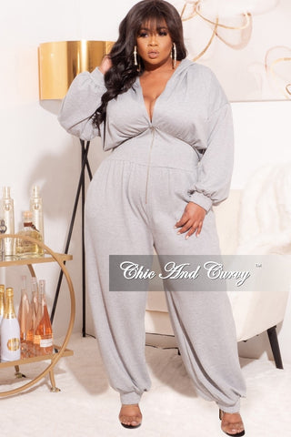 Final Sale Plus Size Super Cozy Oversized Harem Jumpsuit in Grey
