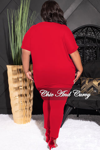 Final Sale Plus Size 2pc Set in Red