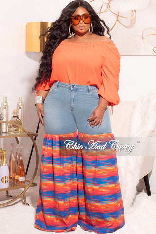 Final Sale Plus Size Off the Shoulder Top in Orange (Top Only)