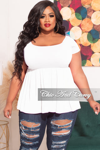 Final Sale Plus Size Smocked BabyDoll Top in White