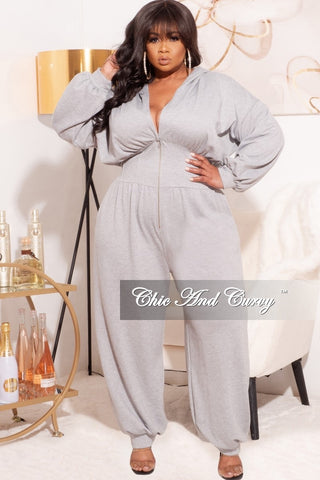 Final Sale Plus Size Super Cozy Oversized Harem Jumpsuit in Grey