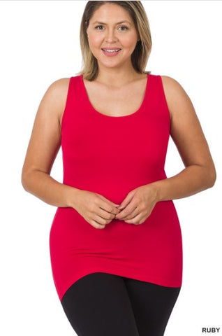 Final Sale Plus Size Camisole with Thick Straps in Ruby (Top Only)