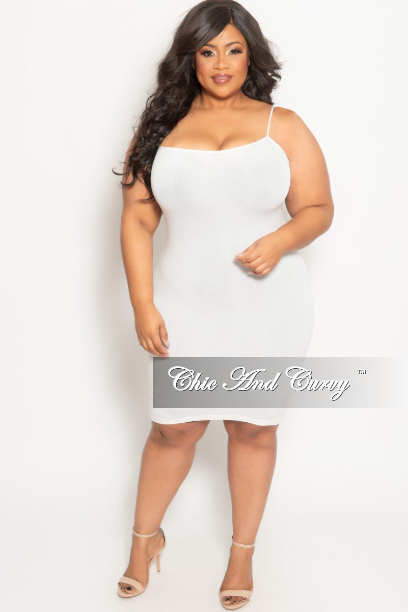 Final Sale Plus SIZE Spaghetti Strap Camisole Dress in White - ONE SIZE Final Sale Plus SIZE Spaghetti Strap Camisole Dress in White - ONE SIZE