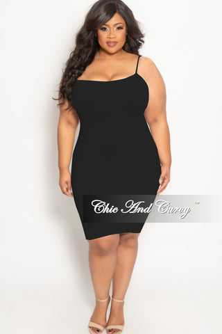 Final Sale Plus Size Spaghetti Strap Camisole Dress in Black