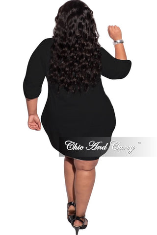 Final Sale Plus Size Bubble Poplin Dress in Black