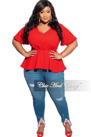 Final Sale Plus Size Denim Jeans with Fringe Bottoms