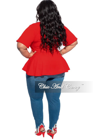 Final Sale Plus Size Denim Jeans with Fringe Bottoms