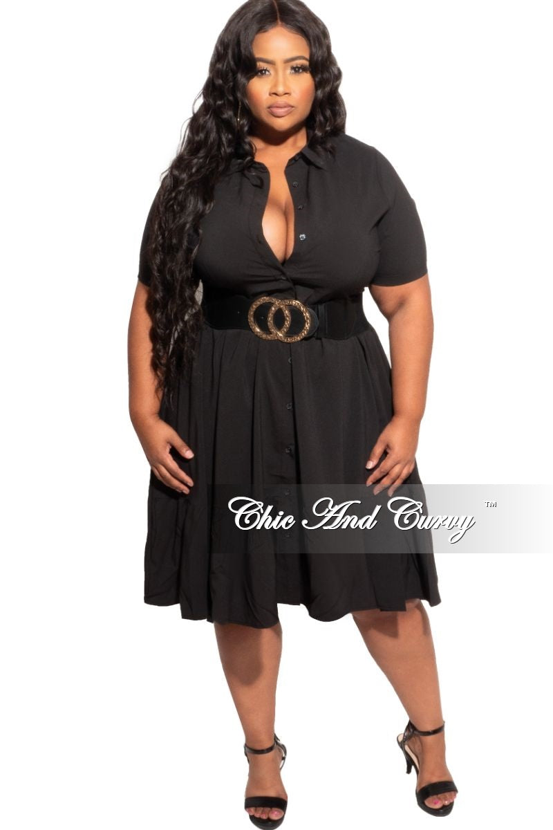 Final Sale Plus Size 3 Layer Bottom Dress in Black