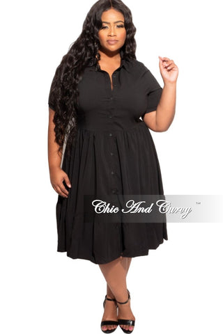 Final Sale Plus Size 3 Layer Bottom Dress in Black