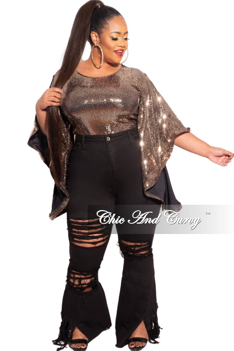 Final Sale Plus Size Distressed Wide Leg Denim Jeans in Black – Chic And  Curvy