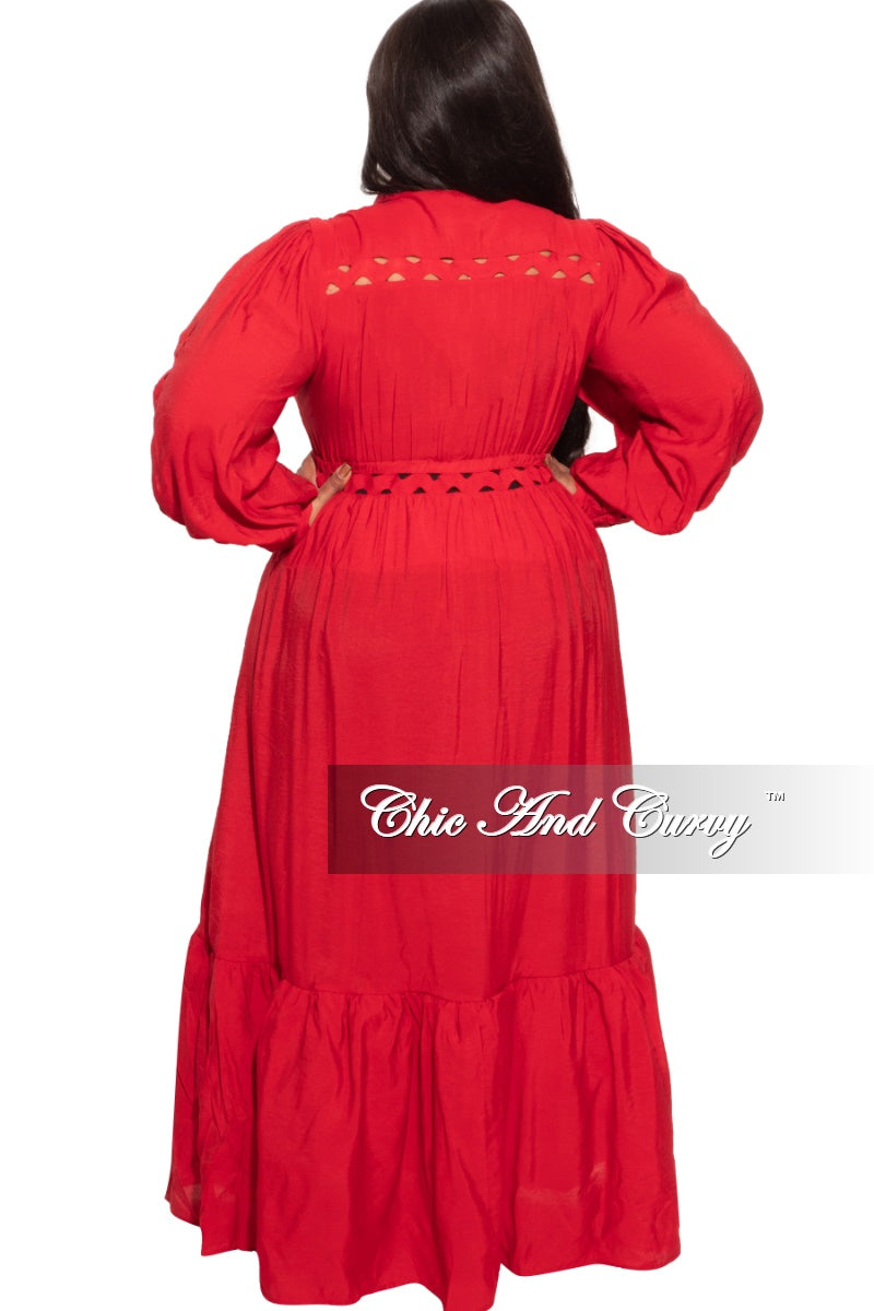 Final Sale Plus Size Long Dress in Red