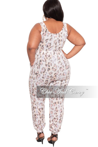 Final Sale Plus Size 3-Piece Duster, Tank Top and Pants Set in Tan, Pink and Grey