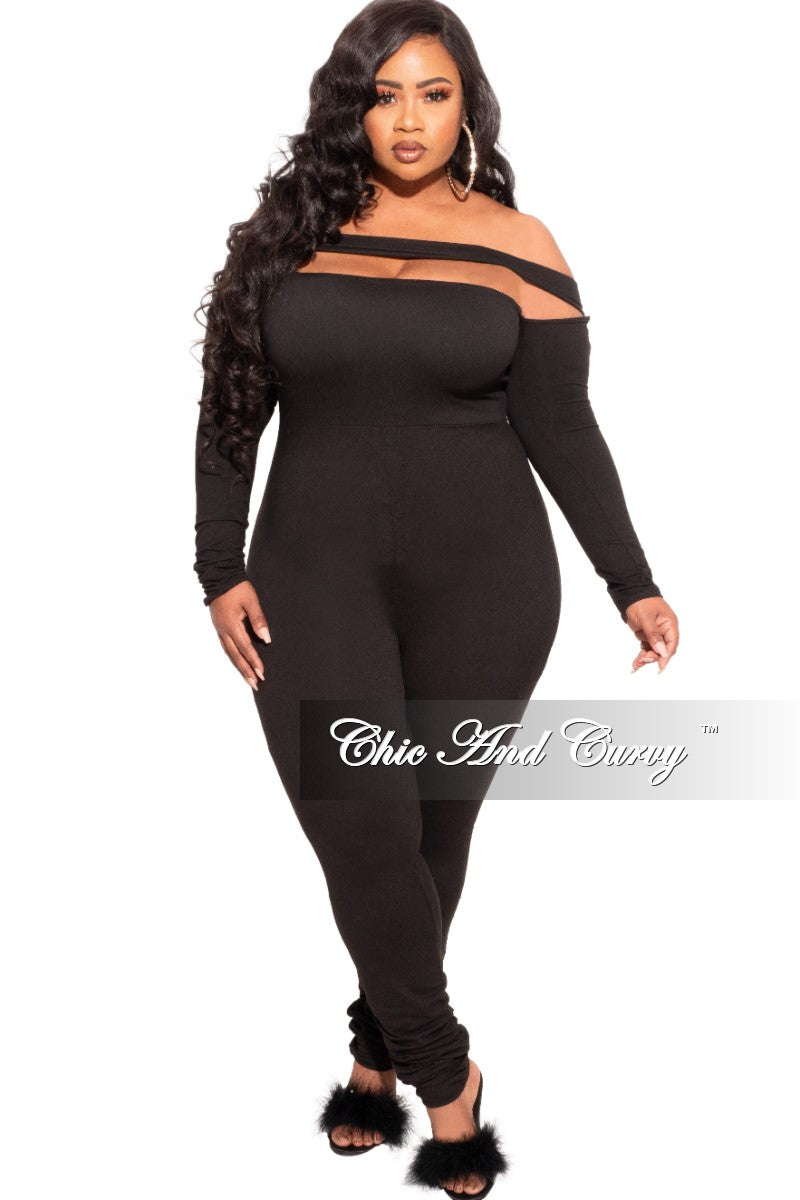 Final Sale Plus Size Strapless Jumpsuit in Black