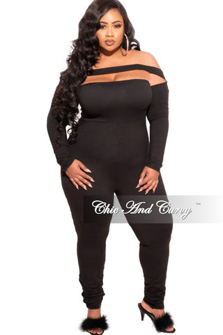 Final Sale Plus Size Strapless Jumpsuit in Black