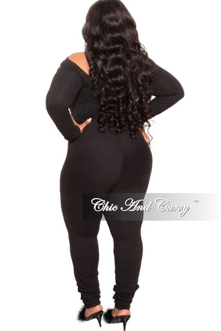 Final Sale Plus Size Strapless Jumpsuit in Black