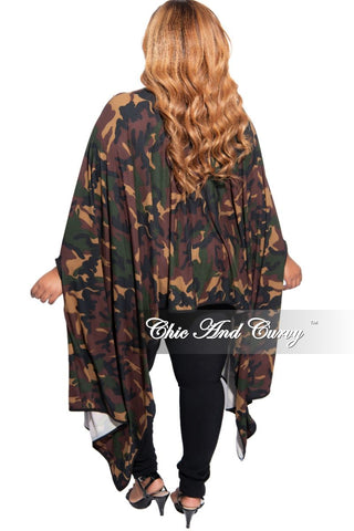 Final Sale Plus Size Oversized High-Low Top in Camouflage