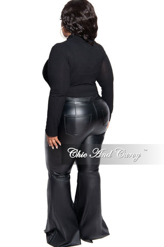 Final Sale Plus Size Long Sleeve Ribbed Turtle Neck in Black