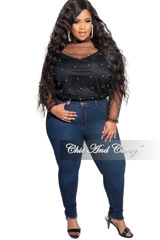 Final Sale Plus Size Frayed Hem Jean in Dark Denim